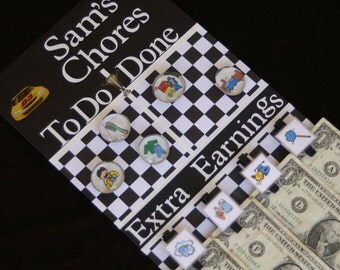 Race Car Personalized Extra Earnings Chore Chart