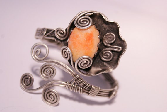 sun stone bracelet- sunstone cuff bracelet in handmade wire wrapped jewelry handmade-wire wrapped cuff bracelet