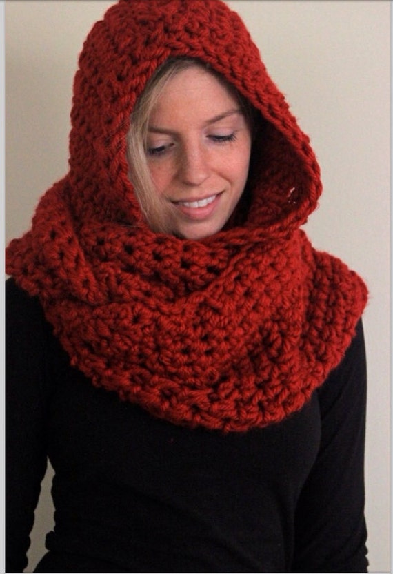 Crocheted Infinity Scarf with Hood