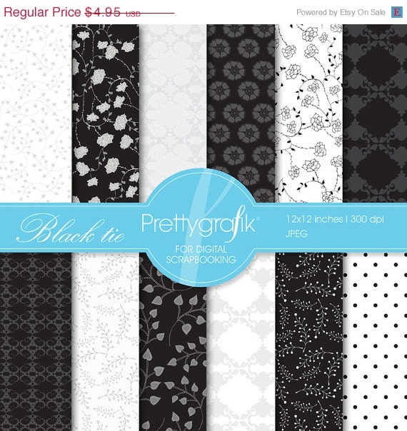 40% OFF SALE Black tie digital paper, commercial use, scrapbook papers, background - PS544 Il_570xn