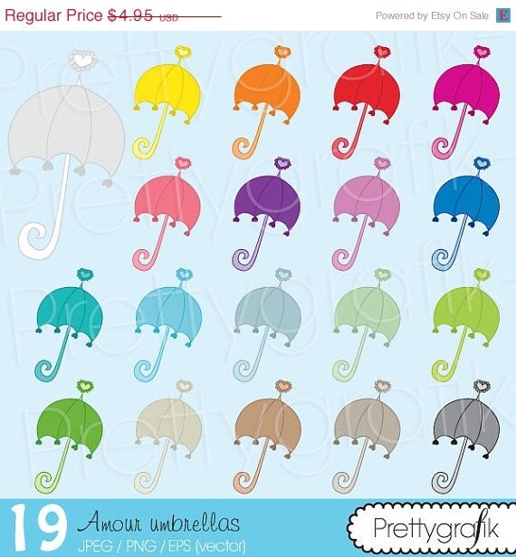 80% OFF SALE 19 umbrella clipart commercial use, vector graphics, digital clip art, digital images - CL496 Il_570xn