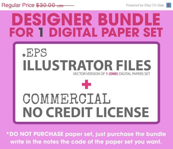 80% OFF SALE Shop more save more Designer bundle for DIGITAL Papers, no credit required commercial license & Eps illustrator files Il_570xn