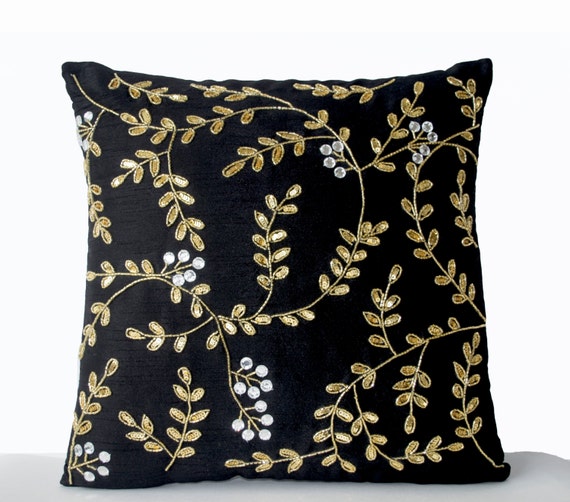 Black Couch Pillows Black Accent Pillow Black Gold Pillows