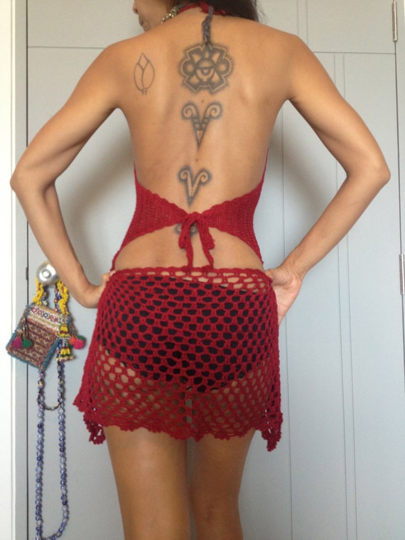 Sexy Crochet Dress Free Size 7 Colors By Padma88 On Etsy 9356