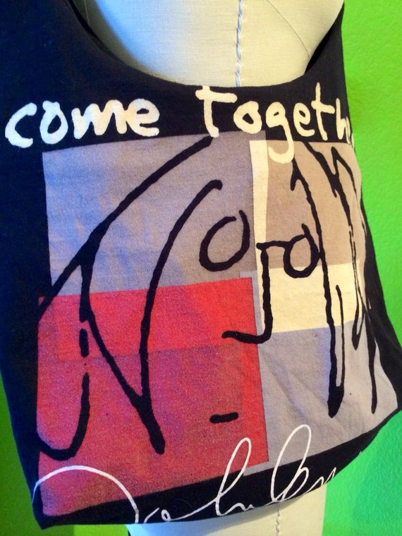 John Lennon Bag Upcycled T-shirt Purse Come Together Handbag
