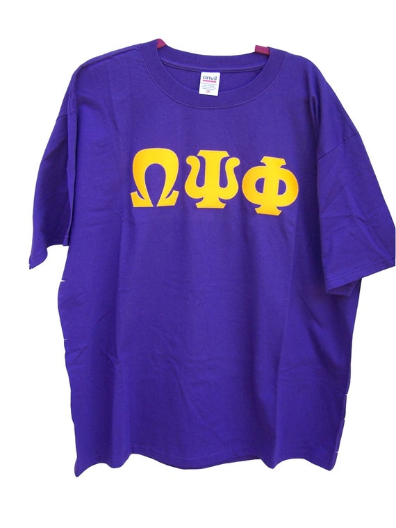 OMEGA PSI PHI Tee Shirt with Gold Greek by MoDessaDesigns on Etsy