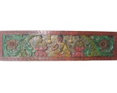 Budha Carving Three Form of Meditating Buddha Indian Carved Wood Wall Panel