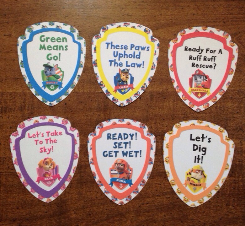 Paw Patrol Catchphrases Die Cuts x6