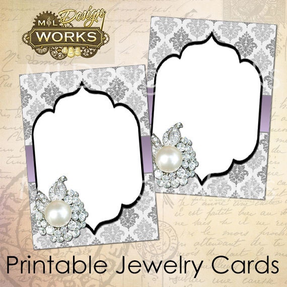 Items similar to Printable Jewelry Cards Printable Jewelry Tags