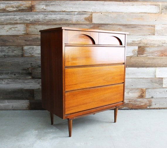 Vintage Mid Century Modern MCM Tall Dresser by UptownHeirloomCo