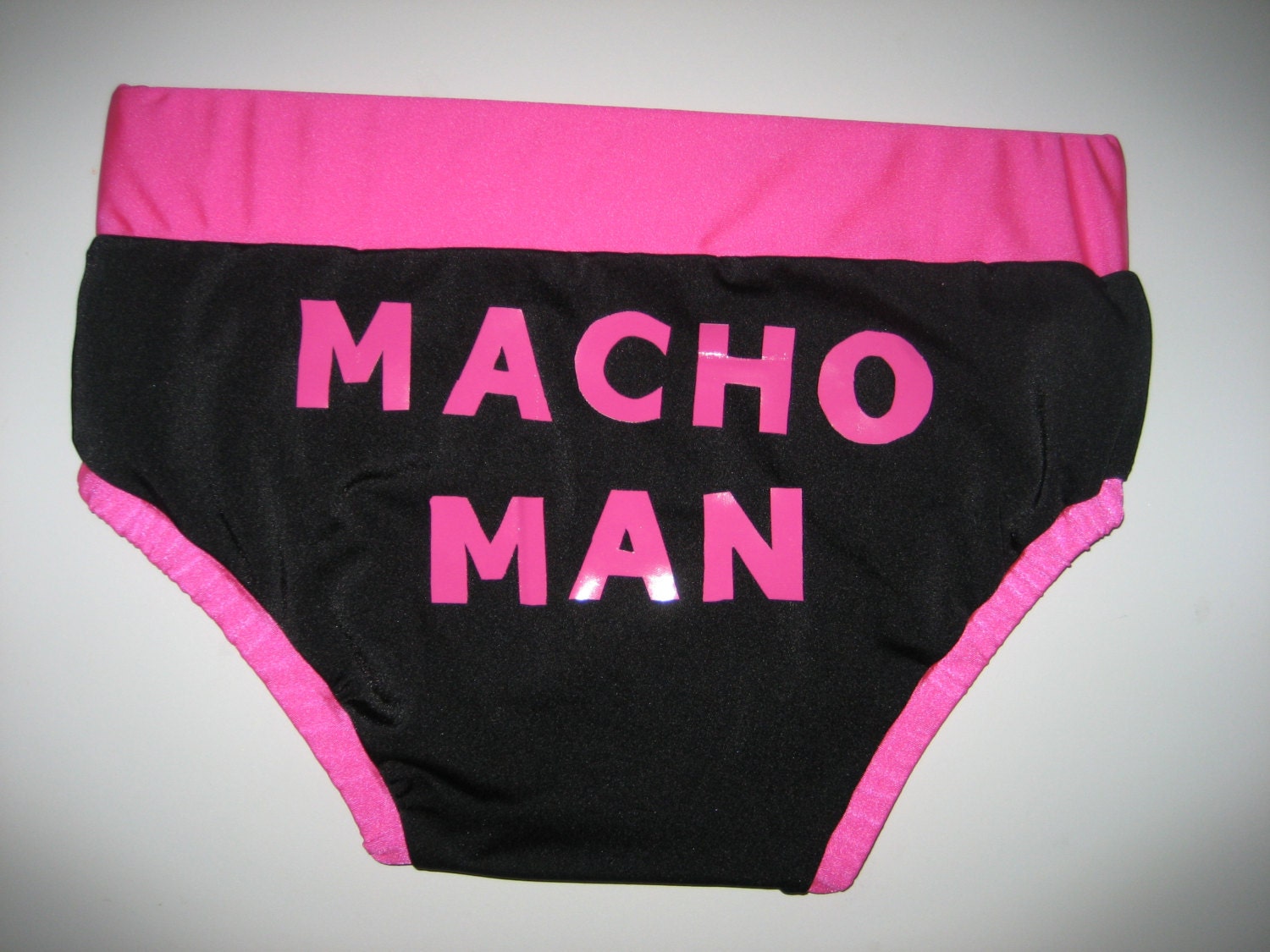 Pro Wrestling trunks with macho man logo