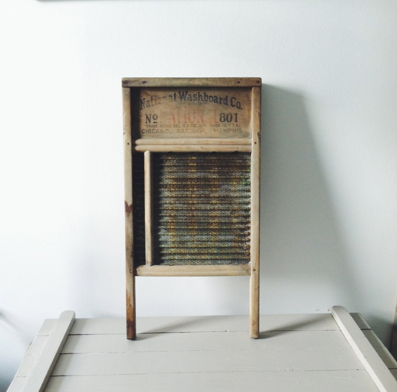 Antique Wood Washboard . Farmhouse . Industrial by