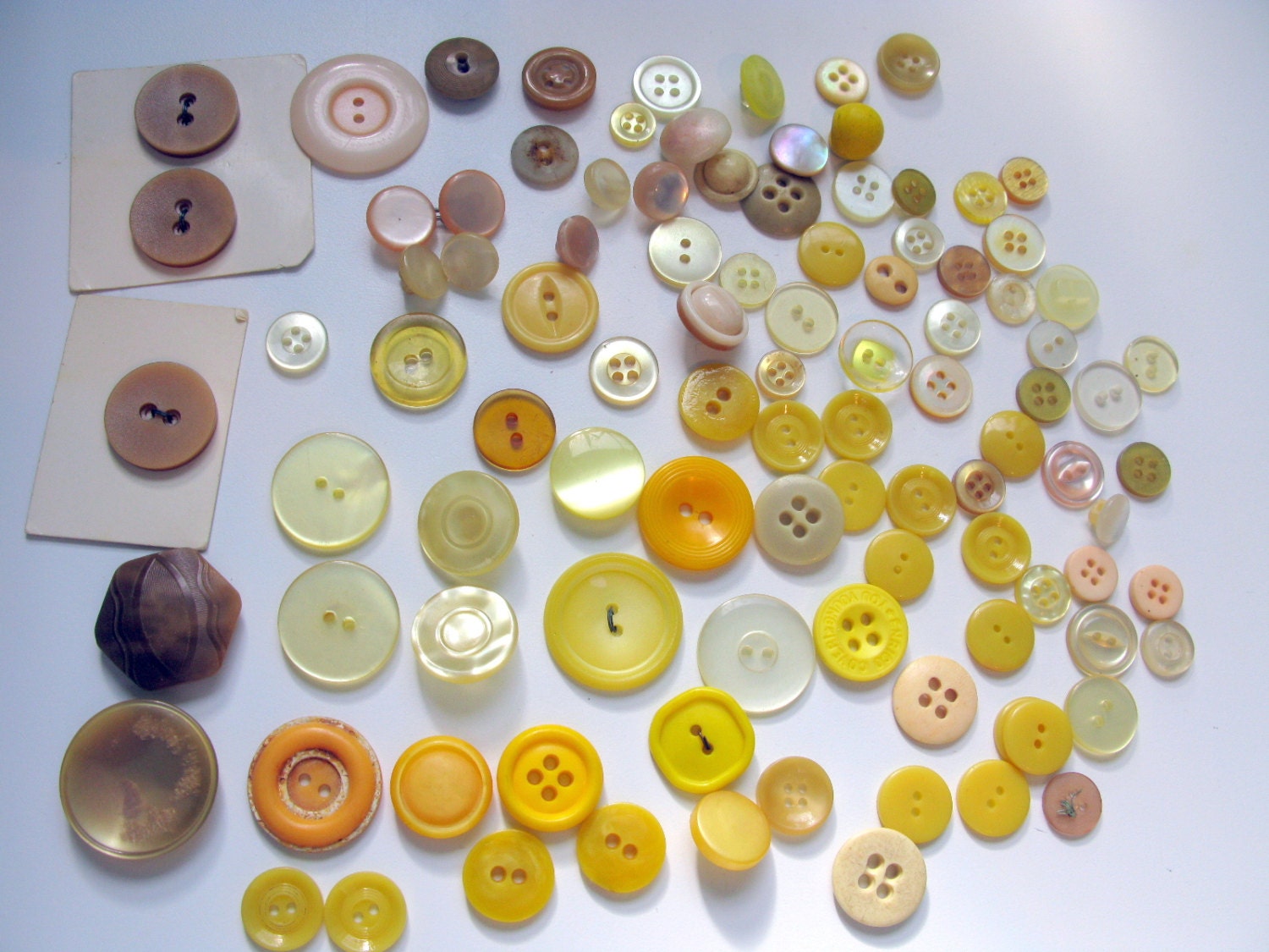 Antique Yellow Buttons Vintage Rare collectible buttons