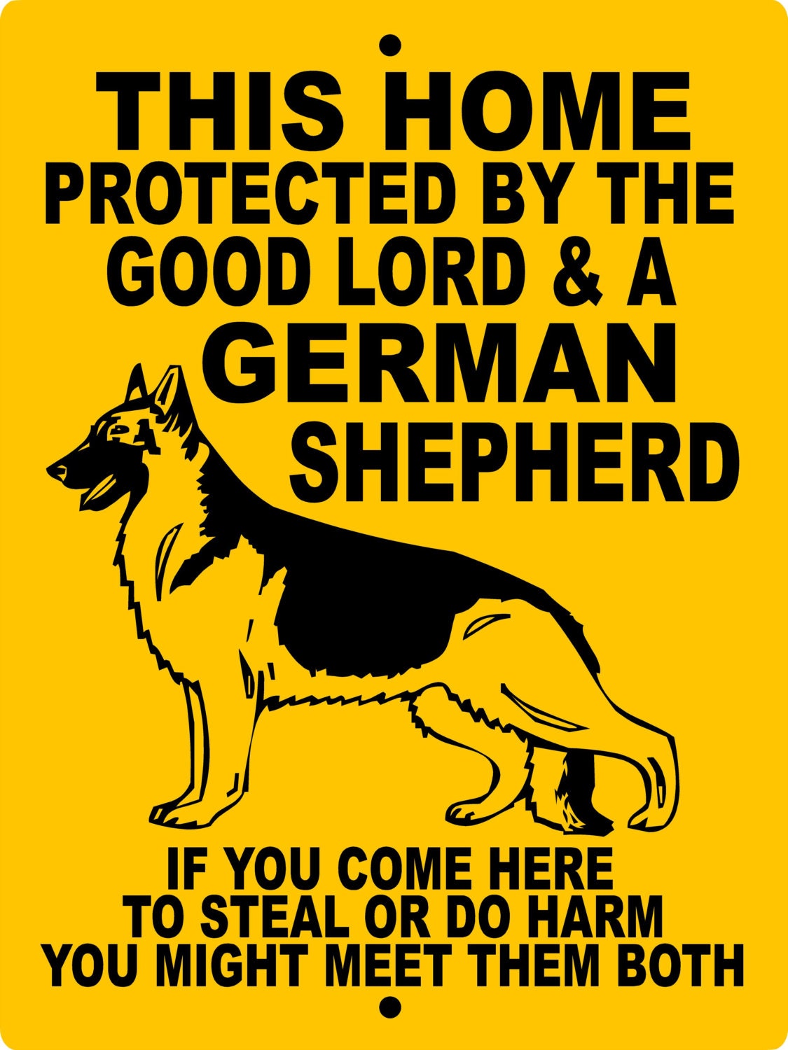 GERMAN SHEPHERD Dog Sign 9x12 Aluminum