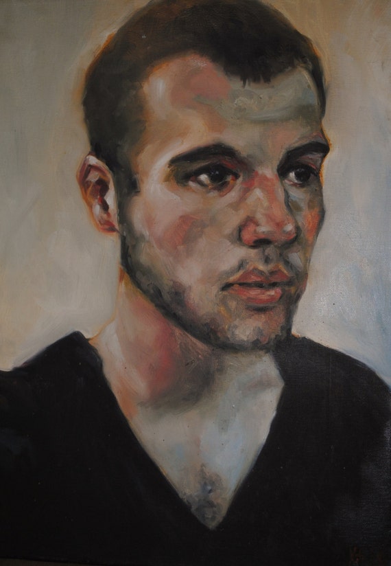 Items similar to Sold- Portrait of the Contemplative Man- Original ...