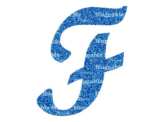Blue Glitter Alphabet Clip Art - Digital Glitter Letters - Blue Glitter
