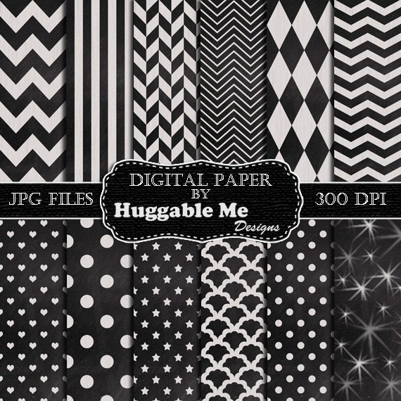 Digital Chalkboard Paper, Instant Download Chalkboard Scrapbook Paper