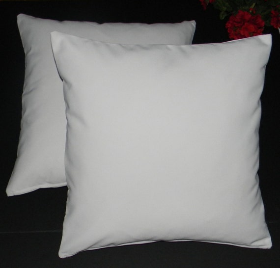 SET OF 2 20 Solid Natural White Feather by PillowsCushionsOhMy