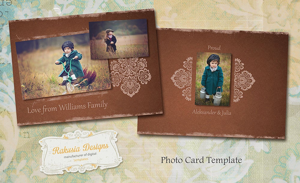 greeting card 7x5 template Card Announcement/Any 7x5 in Template Photocard/Birth