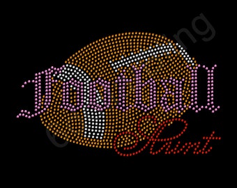 Rhinestone Iron On Transfer "Football Aunt" Sports Crystal Bling Design - Make Your Own Shirt!