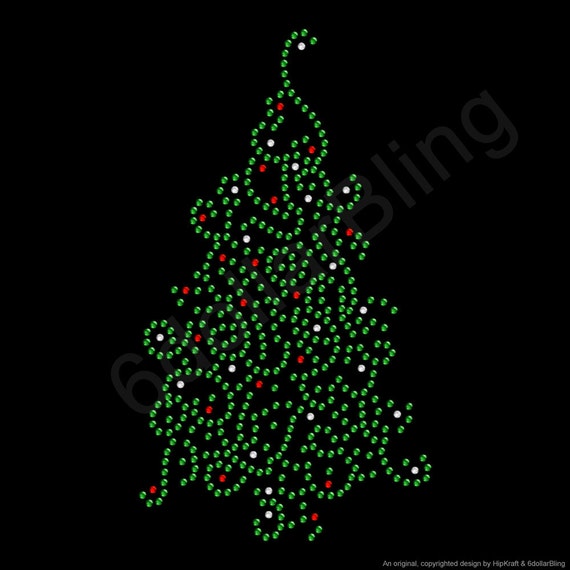 Rhinestone Iron On Transfer Christmas Tree