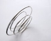 Sterling Silver Statement Bangle, Thick & Solid Spiral Bangle Bracelet, Heavy Gauge, Contemporary