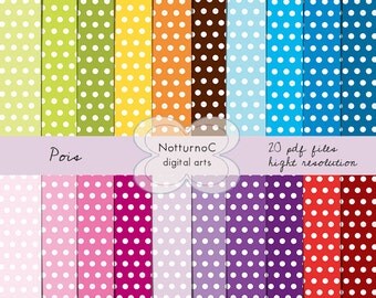 Digital Files Paper Scrapbooking Craft Supplies Pois Multicolor Jpeg Files Instant Download Printable Digital Paper Pack 12 inch x 12 inch