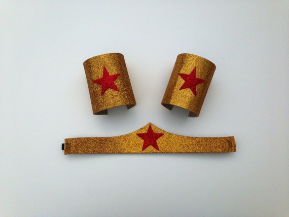 Wonder Women's head band and cuffs by RockCitySkirts on Etsy