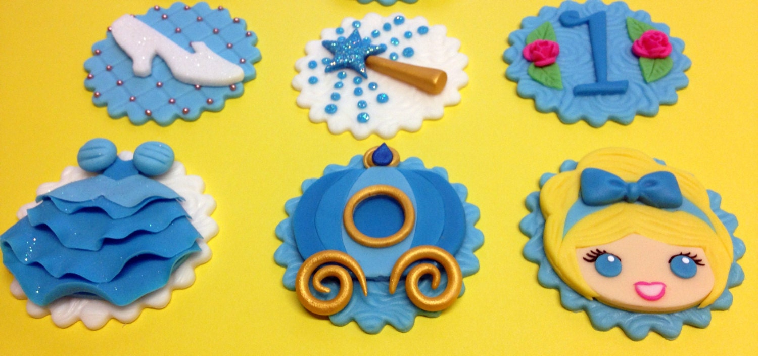 Princess Cupcake Toppers Fondant Cupcake Toppers by CherryBayCakes