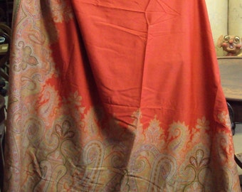 Paisley Shawl, Antique 1800's wool