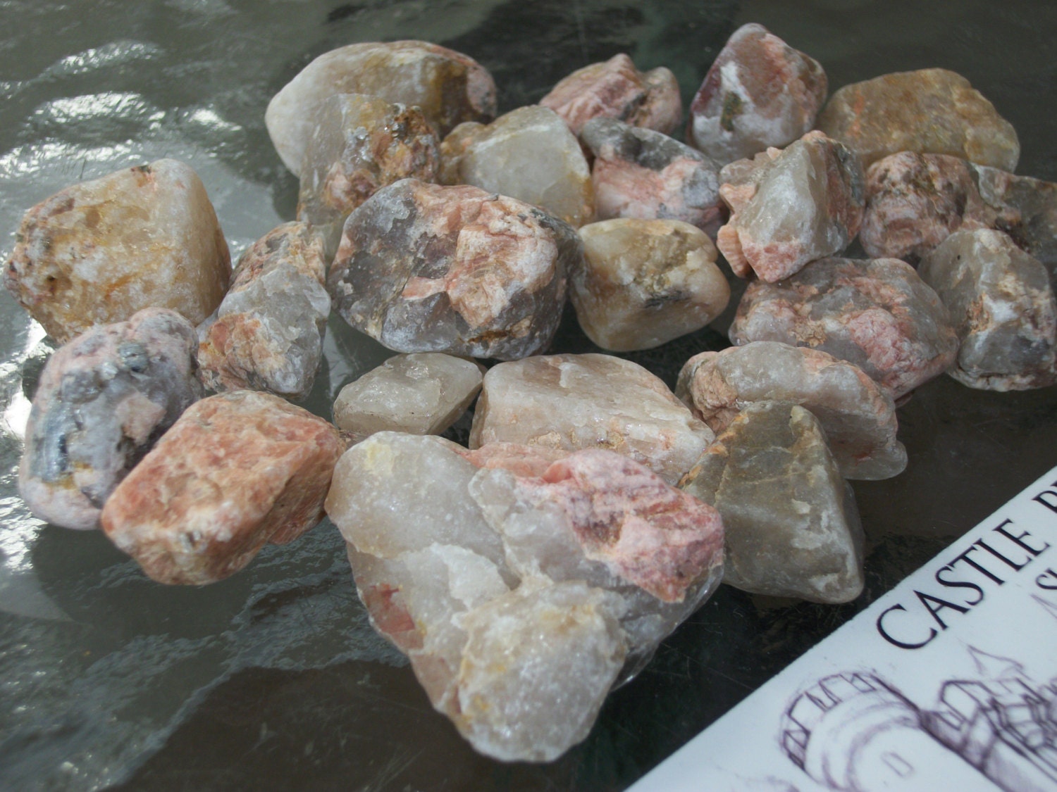 PINK GRANITE with QUARTZ Stones Molded by by CastleBlackSupply