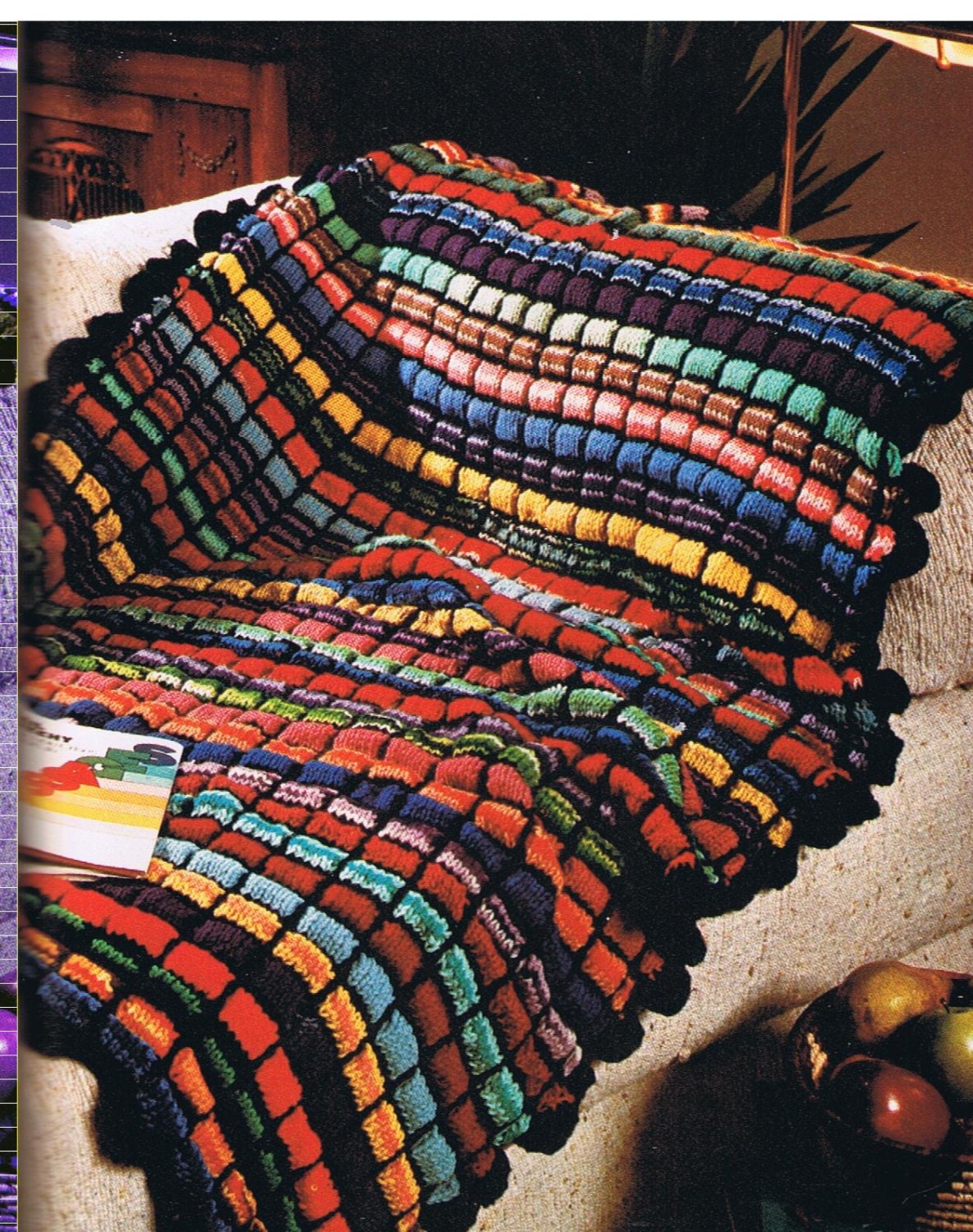 Knitted Window Pane afghan pattern PDF