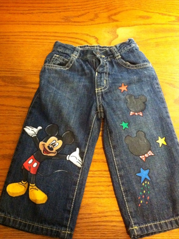Mickey Mouse painted Jeans