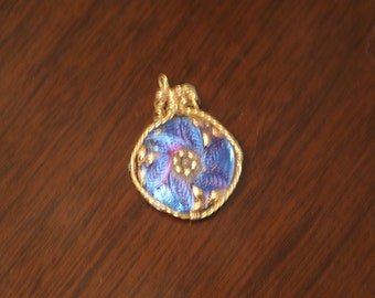 Czech Glass Button Pendant