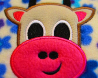 Cow Applique Embroidery Design Instant Download