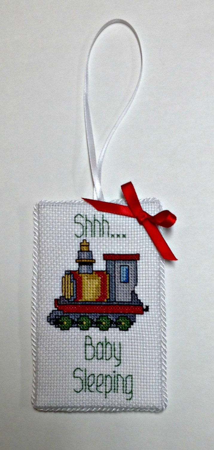 Baby Sleeping cross stitch Door Hangers