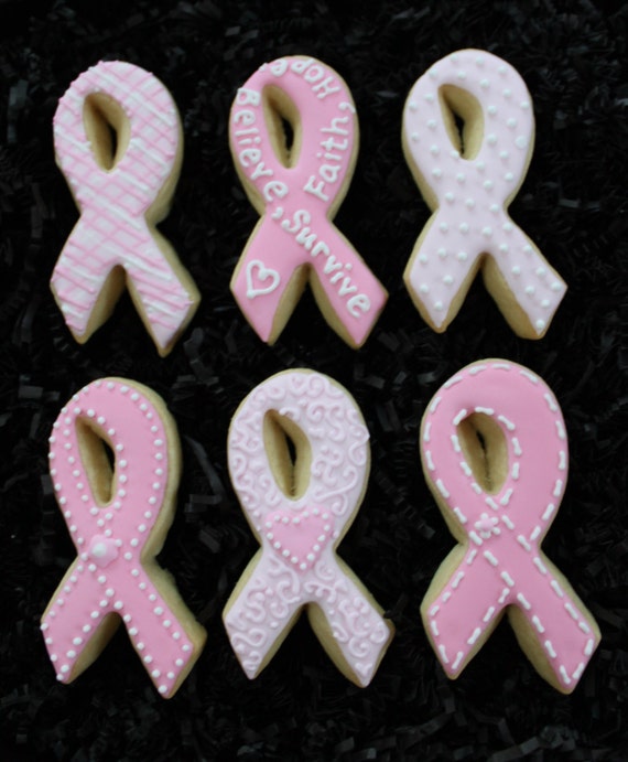 Breast Cancer Awareness Ribbon Cookies Breast by 4theloveofcookies