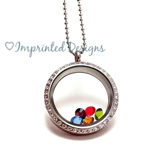 5MM Floating Birthstone Charms Locket Birthstones Floating