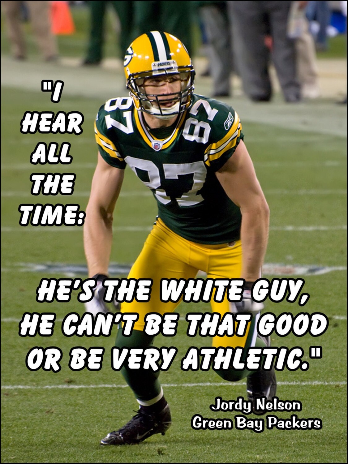 Items similar to Jordy Nelson Poster Green Bay Packers Photo Quote Fan