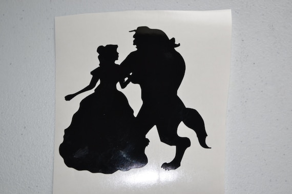 Beauty and the Beast Dancing Silhouette Decal by NerdVinyl on Etsy