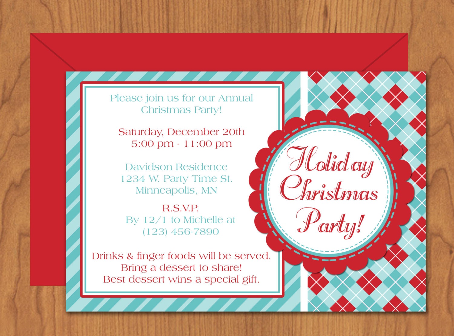 Christmas Party Invitation Editable Template Microsoft