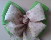 Burlap Bow Green Polka Dot Large Wreath Stair Door Mailbox Tree Topper Il_170x135