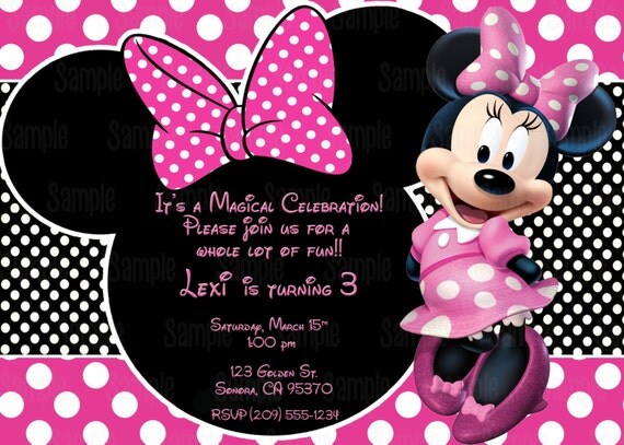 Blank Minnie Mouse Birthday Invitations 4