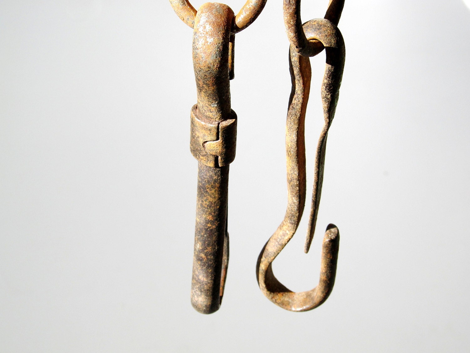 Antique Key Padlock or Chain Holder Huge Vintage Lock Iron