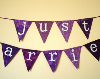 Custom Just Married Bunting Banner - Made to Order