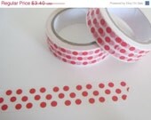 ON SALE Red polka dot on white / clear Washi Tape - 11 Yards / 10 Meters #S54 Il_170x135