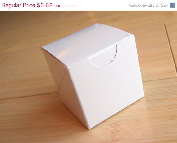 ON SALE - 10 - Small 2 x 2 x 2 WHITE glossy boxes - Perfect for party favors, candy buffets, weddings and so much more Il_570xn