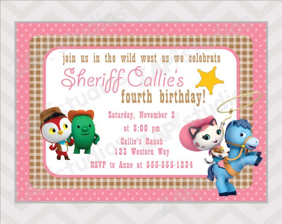 Sheriff Callie Birthday Invitation Printable Sheriff by zapparty