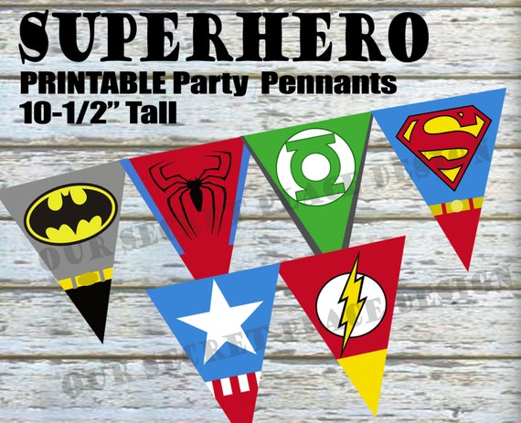 INSTANT DOWNLOAD Editable Superhero Banner by OurSecretPlace