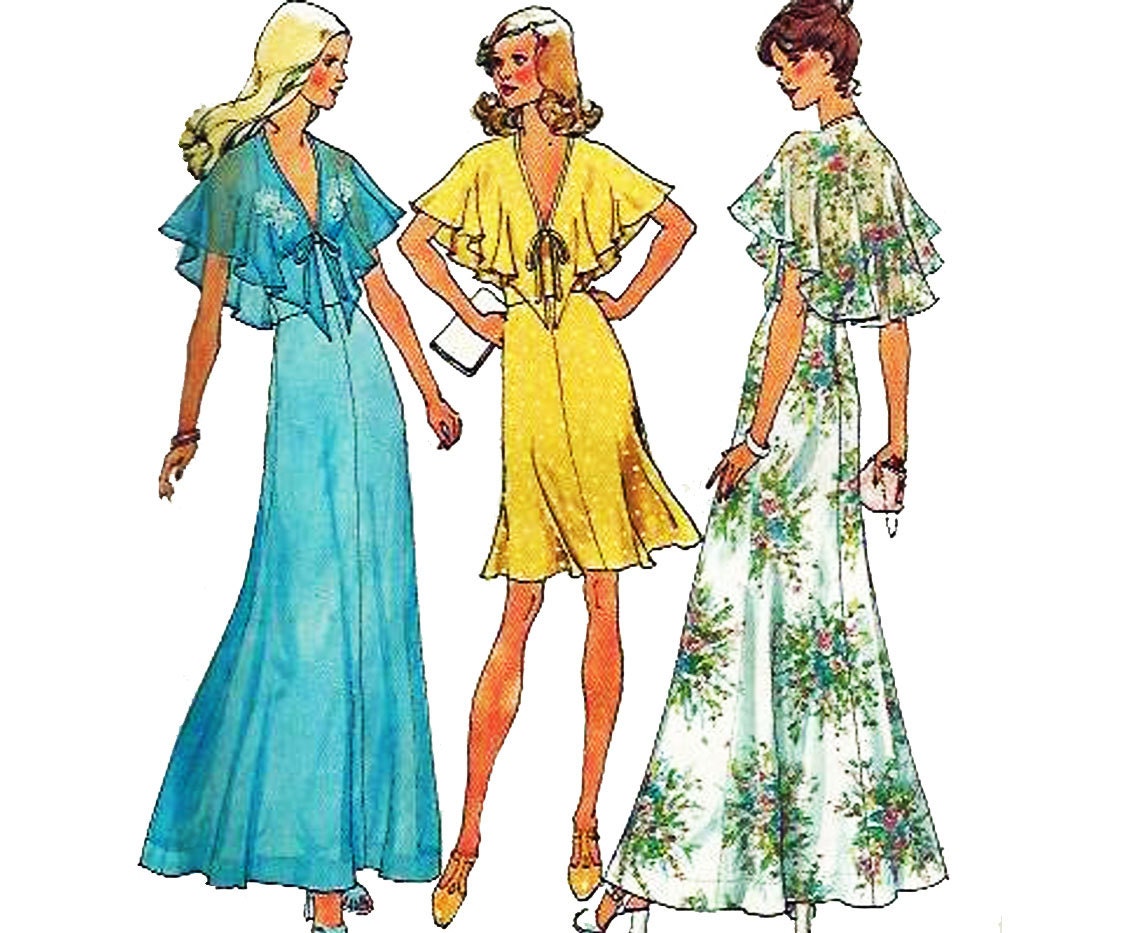 Vintage 70s Maxi Dress Pattern / Simplicity 6898 Bohemian